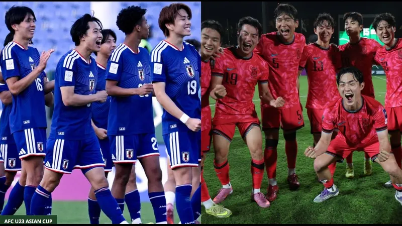 Cầu thủ U23 Nhật Bản bị phạm lỗi trong vùng cấm