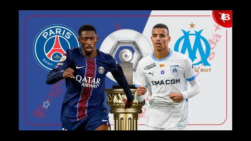 Cầu thủ PSG và Marseille đấu tay đôi trên sân cỏ