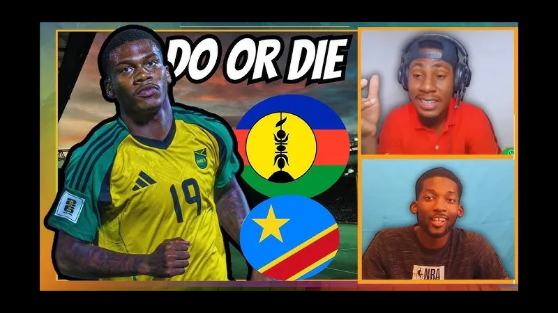 Cầu thủ New Caledonia và Jamaica đấu tranh gay cấn trên sân